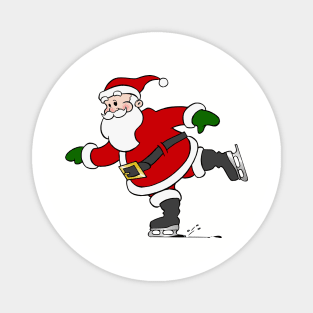 Skating Santa Claus Magnet